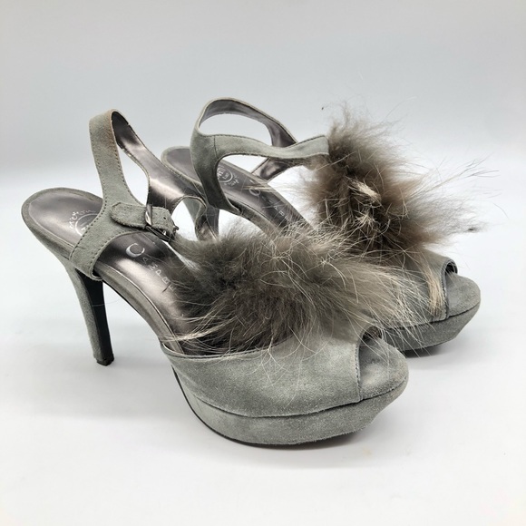 Jeffrey Campbell Shoes - Jeffrey Campbell Gray Suede Heel with Fur Detail 9